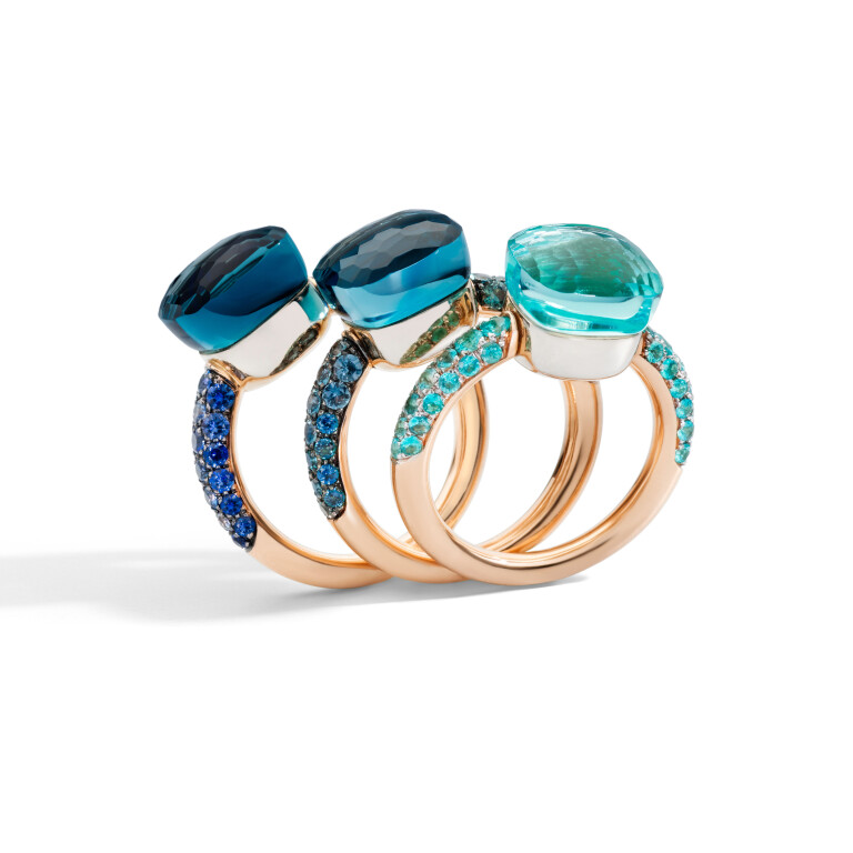 Pomellato Nudo Deep Blue ring rosé/wit goud - PAB9040 O6000 TTKTL - #5 Pomellato Nudo Deep Blue ring rosé/wit goud - PAB9040 O6000 TTKTL - #5