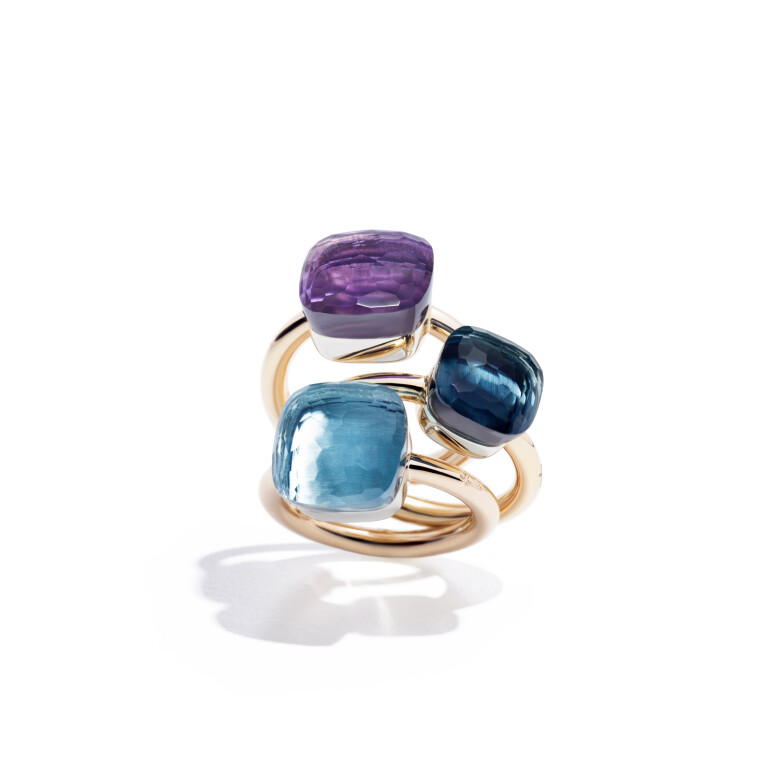 Pomellato Nudo Petit ring rosé/wit goud met London topaas - PAB4030 O6000 000TL - #6 Pomellato Nudo Petit ring rosé/wit goud met London topaas - PAB4030 O6000 000TL - #6