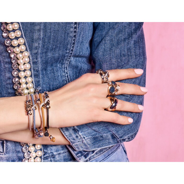 Tirisi Moda Kisses armband roodgoud met Markasiet - TM2135BL(2P) - #4 Tirisi Moda Kisses armband roodgoud met Markasiet - TM2135BL(2P) - #4