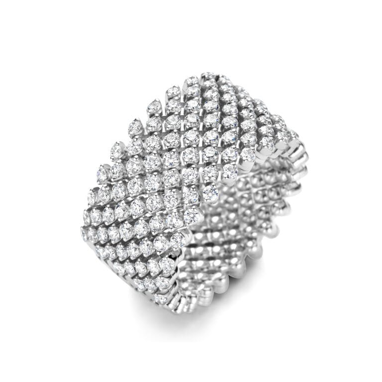 Serafino Consoli Brevetto half gezet multi size 9rij flexibele ring witgoud met diamant - RMS9H2WGWD - #1