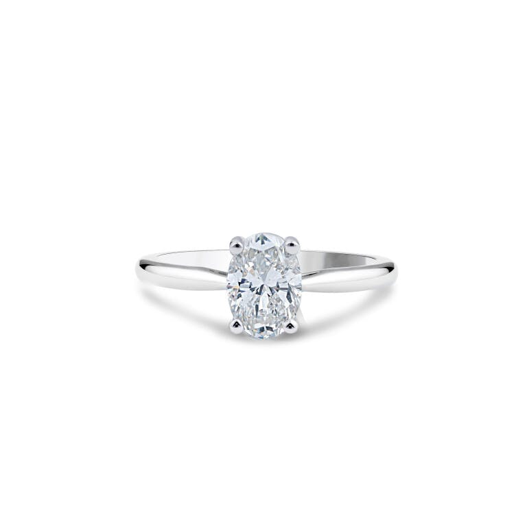 Royal Asscher Faustina solitair ring witgoud met diamant - R.112.RAOV.WG.44  HRD - #2