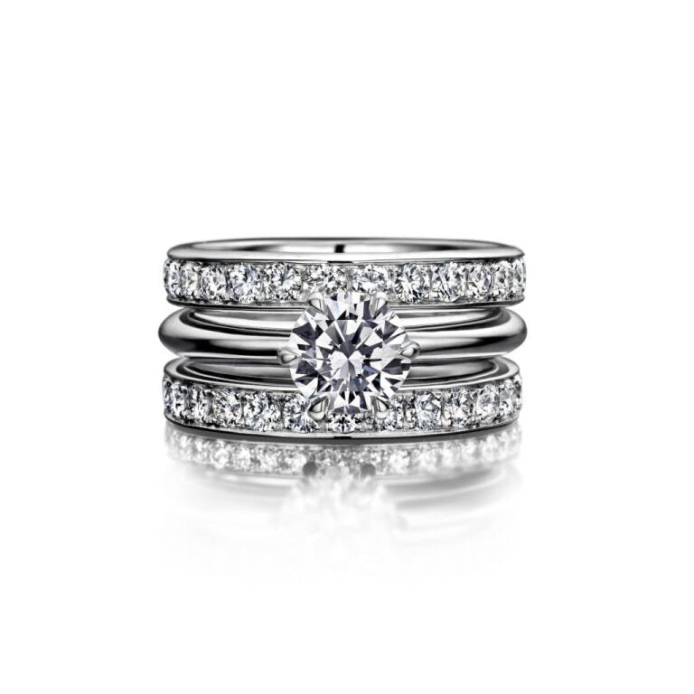 platina aanschuif ring met diamant SC 125 Collection 0.625 ct - #2