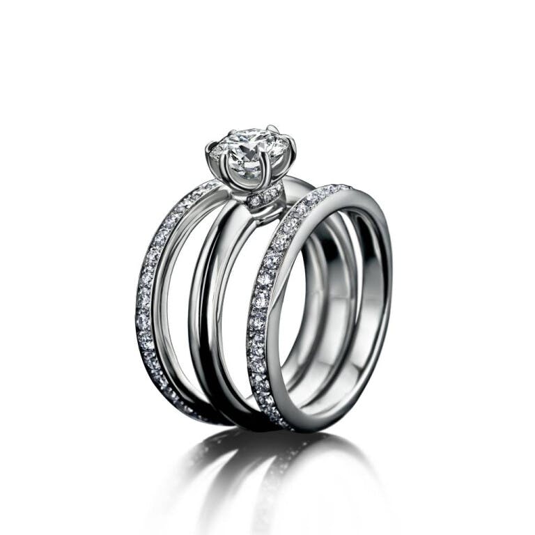 platina aanschuif ring met diamant SC 125 Collection 0.625 ct - #4