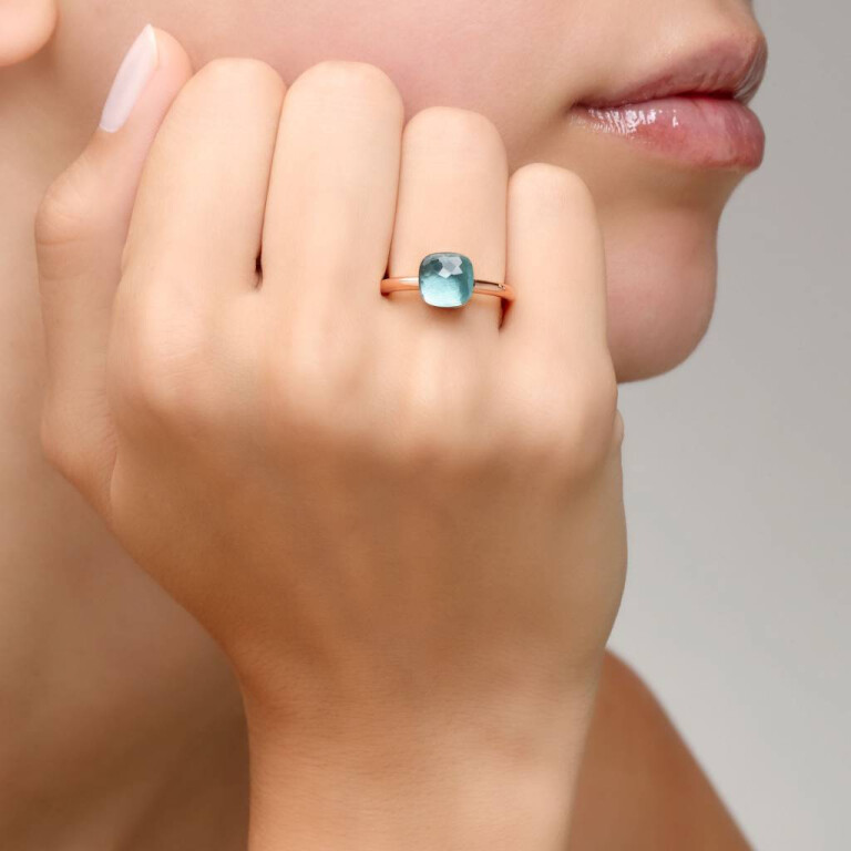 Pomellato Nudo Petit ring rosé/wit goud met Topaas - PAB4030 O6000 000OY - #5 Pomellato Nudo Petit ring rosé/wit goud met Topaas - PAB4030 O6000 000OY - #5