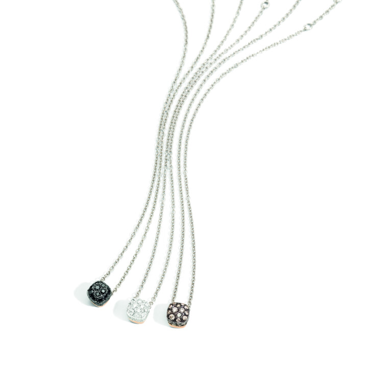 Pomellato Nudo Solitaire collier met hanger rosé/wit goud met diamant - F.B601/O6/BB - #2 Pomellato Nudo Solitaire collier met hanger rosé/wit goud met diamant - F.B601/O6/BB - #2