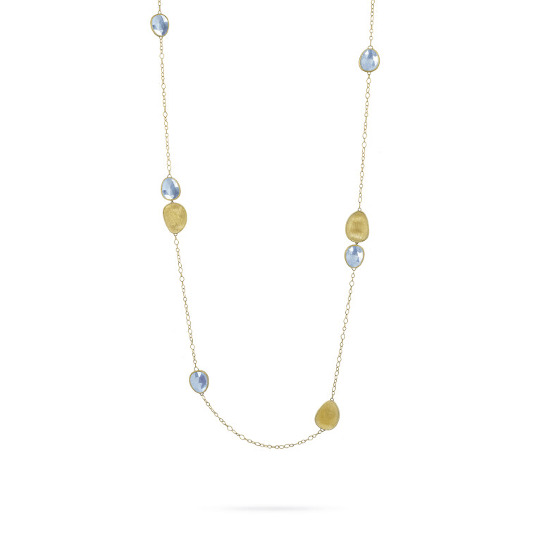 Marco Bicego Lunaria collier geelgoud met Aquamarijn - CB1982-AQD - #1 Marco Bicego Lunaria collier geelgoud met Aquamarijn - CB1982-AQD - #1