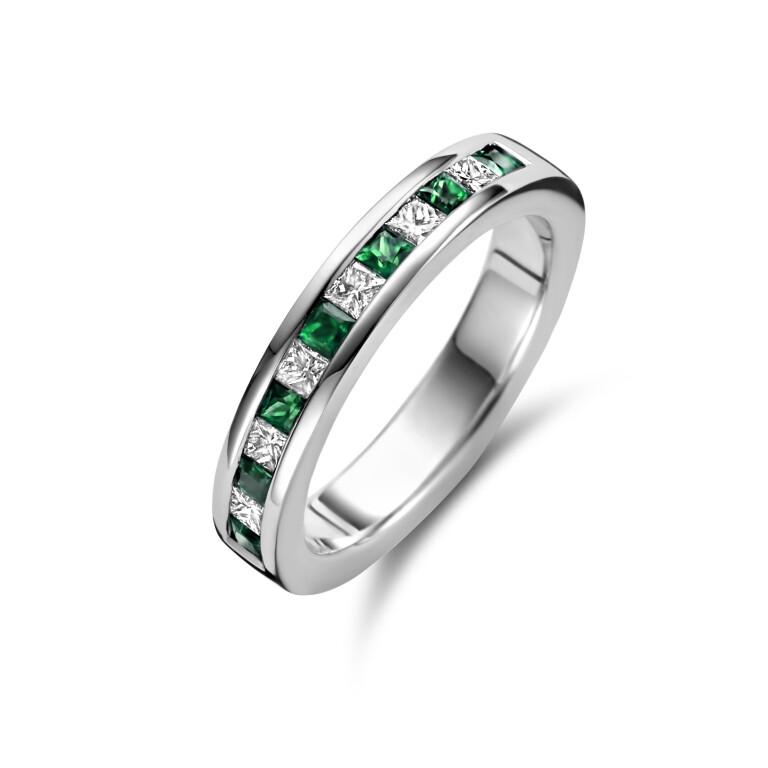 witgoud rail ring met diamant Schaap en Citroen Colours - #1 witgoud rail ring met diamant Schaap en Citroen Colours - #1