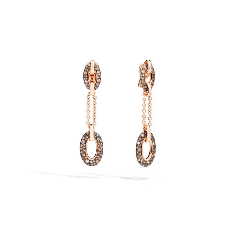 Pomellato Catene oorhangers roodgoud met diamant - POB7050 OADRK DBR00 - #1 Pomellato Catene oorhangers roodgoud met diamant - POB7050 OADRK DBR00 - #1