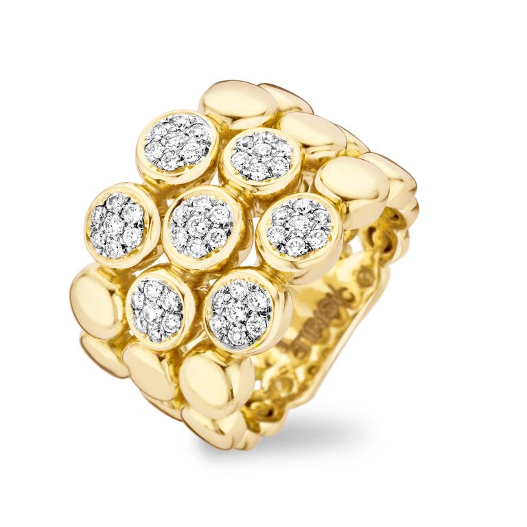 Tirisi Jewelry Amsterdam ring geel/wit goud met diamant - TR1126D(2T)
