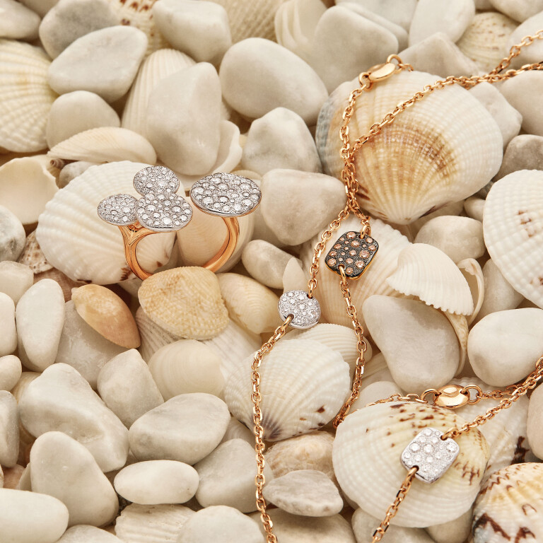 Pomellato Sabbia Sautoir collier rosé/wit goud met diamant - PCC012A 07BWR DBX00 - #3 Pomellato Sabbia Sautoir collier rosé/wit goud met diamant - PCC012A 07BWR DBX00 - #3