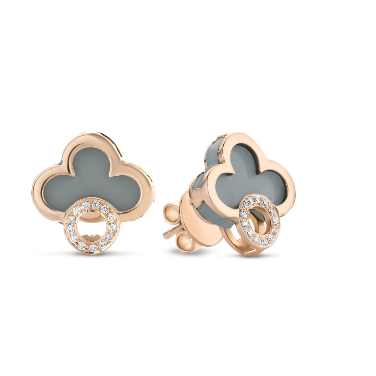 Tirisi Jewelry Seoul Flower Due oorknoppen roodgoud met diamant - TE7096HMP - #3 Tirisi Jewelry Seoul Flower Due oorknoppen roodgoud met diamant - TE7096HMP - #3