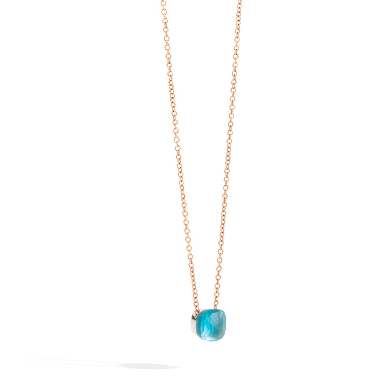 Pomellato Nudo Gelé collier met hanger rosé/wit goud met Topaas/parelmoer/turquoise - PCB6012 O6000 SYMTU - #2 Pomellato Nudo Gelé collier met hanger rosé/wit goud met Topaas/parelmoer/turquoise - PCB6012 O6000 SYMTU - #2