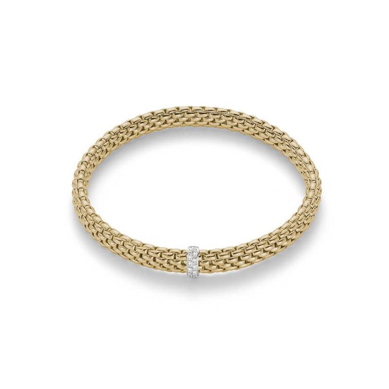 Fope Flex'it Vendome flexibele armband geel/wit goud met diamant - 560B BBRM