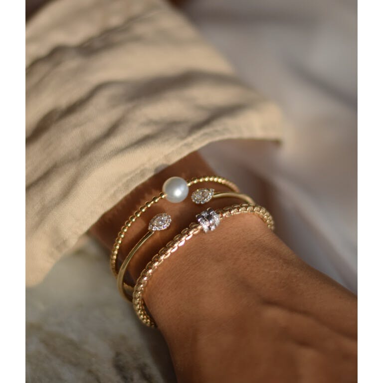 Fope Eka flexibele armband geel/wit goud met diamant - undefined - #2
