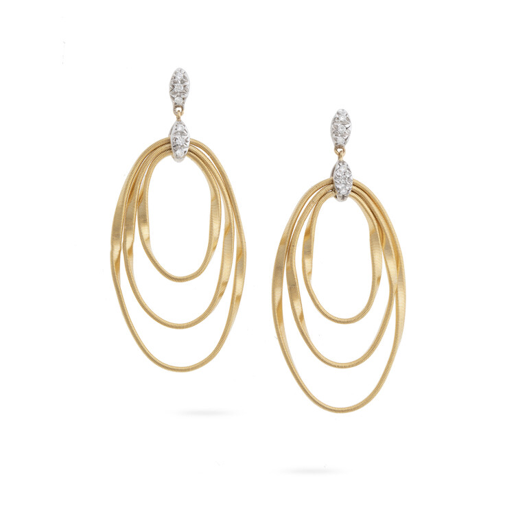 Marco Bicego Marrakech Onde oorhangers geelgoud met diamant - OG373 B - #5 Marco Bicego Marrakech Onde oorhangers geelgoud met diamant - OG373 B - #5