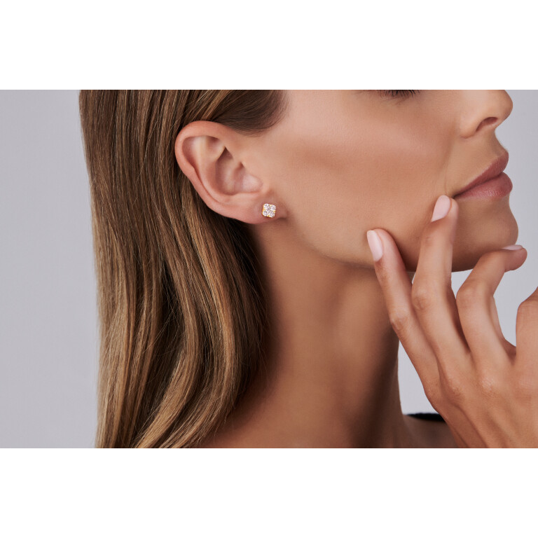 geelgoud oorknoppen met diamant Schaap en Citroen Diamonds - #2 geelgoud oorknoppen met diamant Schaap en Citroen Diamonds - #2