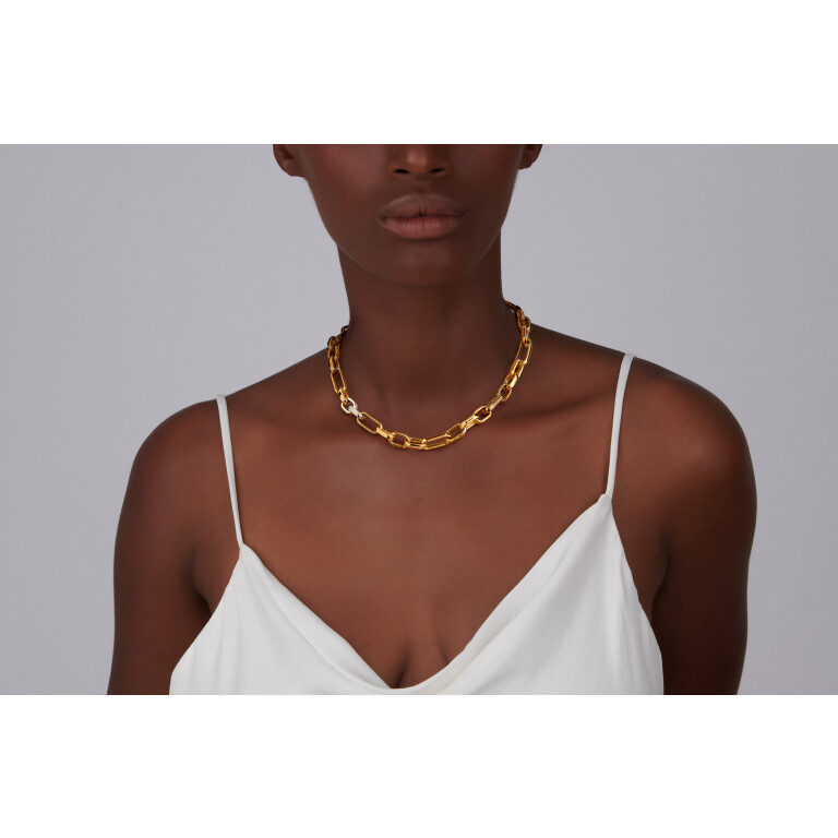 witgoud schakel collier met diamant SC Highlights Diamonds - #4 witgoud schakel collier met diamant SC Highlights Diamonds - #4