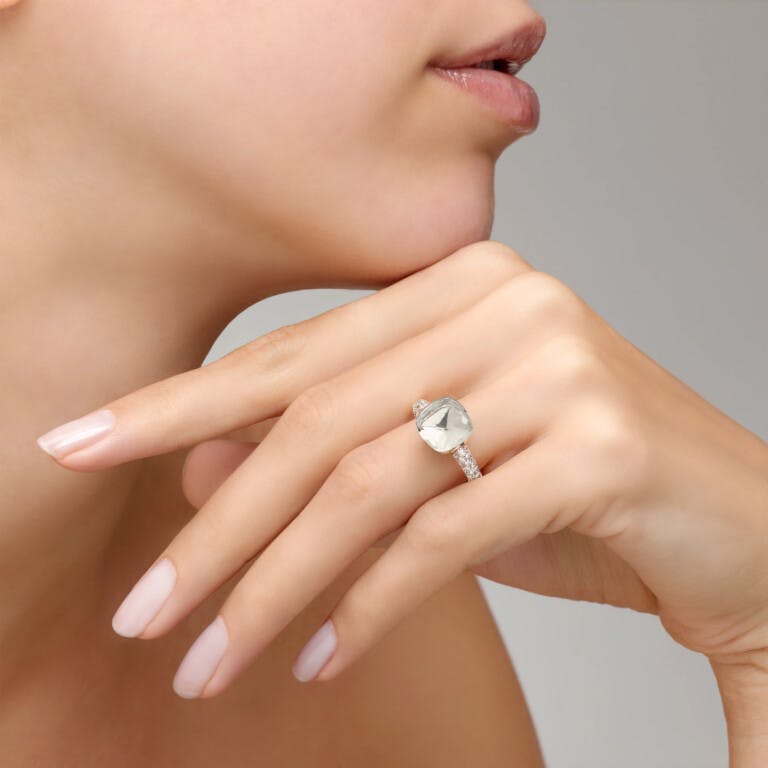 Pomellato Nudo ring rosé/wit goud met diamant - undefined - #3