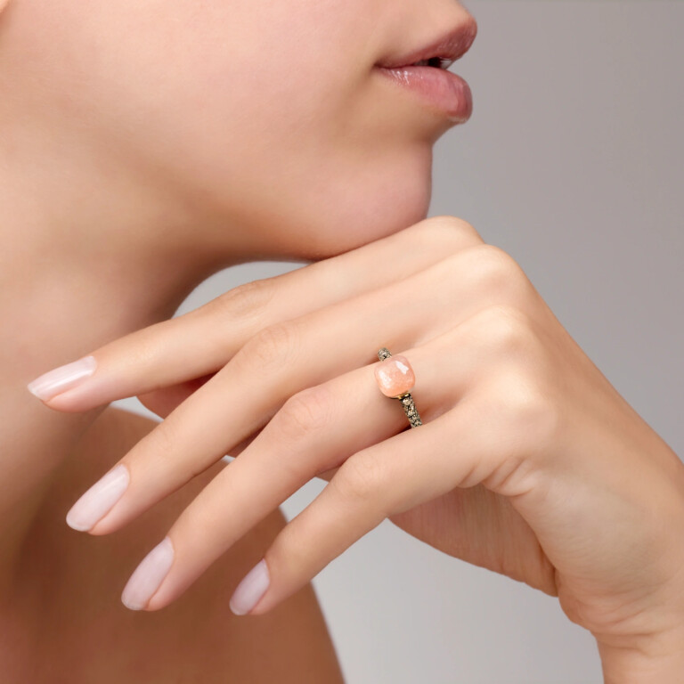 Pomellato Nudo Petit ring rosé/wit goud met diamant - PAB7040 O6BKR BRADL - #4 Pomellato Nudo Petit ring rosé/wit goud met diamant - PAB7040 O6BKR BRADL - #4