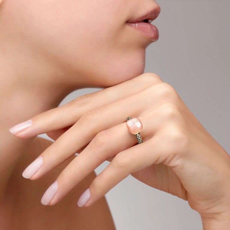 Pomellato Nudo Chocolate ring rosé/wit goud met diamant - PAC0040 O6BKR BRADO - #4 Pomellato Nudo Chocolate ring rosé/wit goud met diamant - PAC0040 O6BKR BRADO - #4