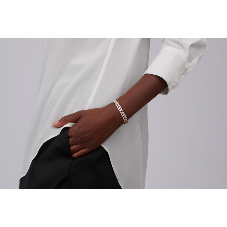 witgoud gourmette armband met diamant SC Highlights Diamonds - #2 witgoud gourmette armband met diamant SC Highlights Diamonds - #2
