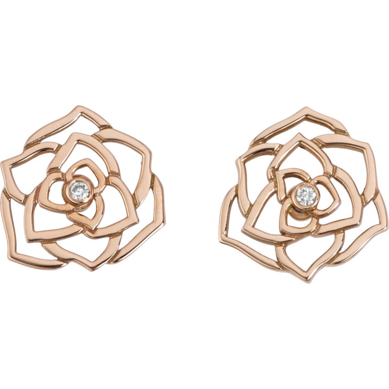 Piaget Rose oorknoppen roodgoud met diamant - G38U0069 - #3 Piaget Rose oorknoppen roodgoud met diamant - G38U0069 - #3
