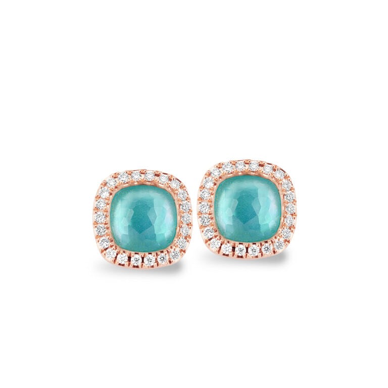Tirisi Jewelry Milano Sweeties entourage oorknoppen roodgoud met diamant - TE9226TQP