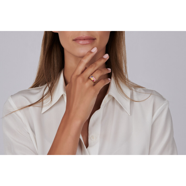 roodgoud ring met diamant Schaap en Citroen Colours Rainbow - #3 roodgoud ring met diamant Schaap en Citroen Colours Rainbow - #3