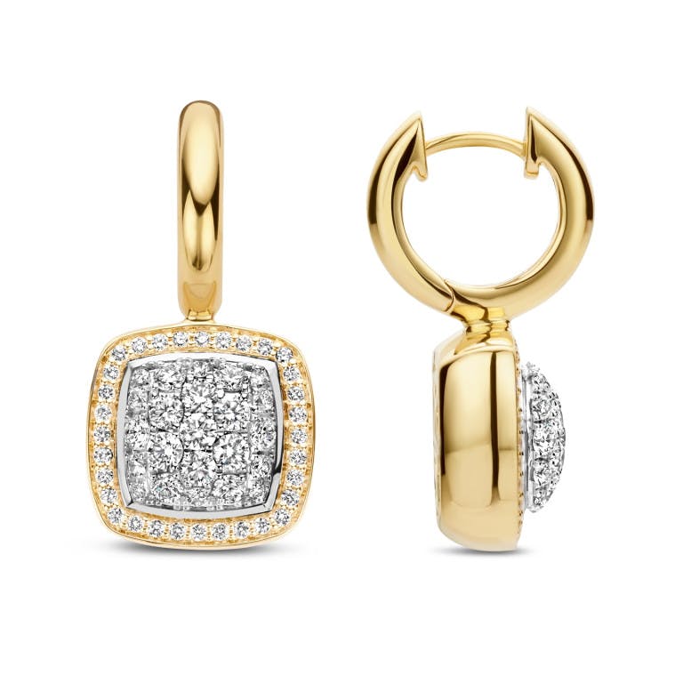 Tirisi Jewelry Milano Due Exclusive oorhangers geel/wit goud met diamant - TE9302D(2T) - #2