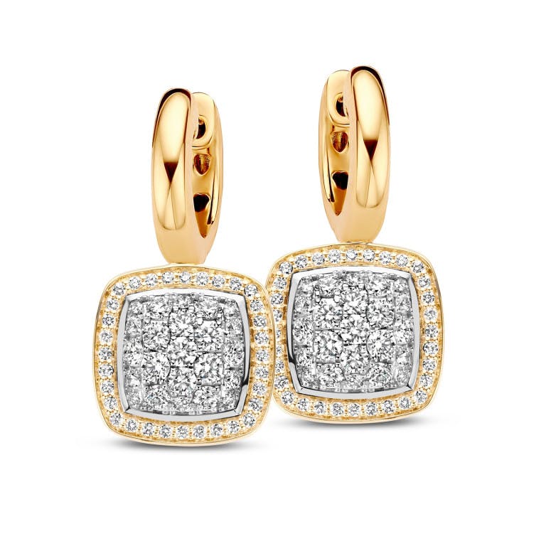 Tirisi Jewelry Milano Due Exclusive oorhangers geel/wit goud met diamant - TE9302D(2T) - #1