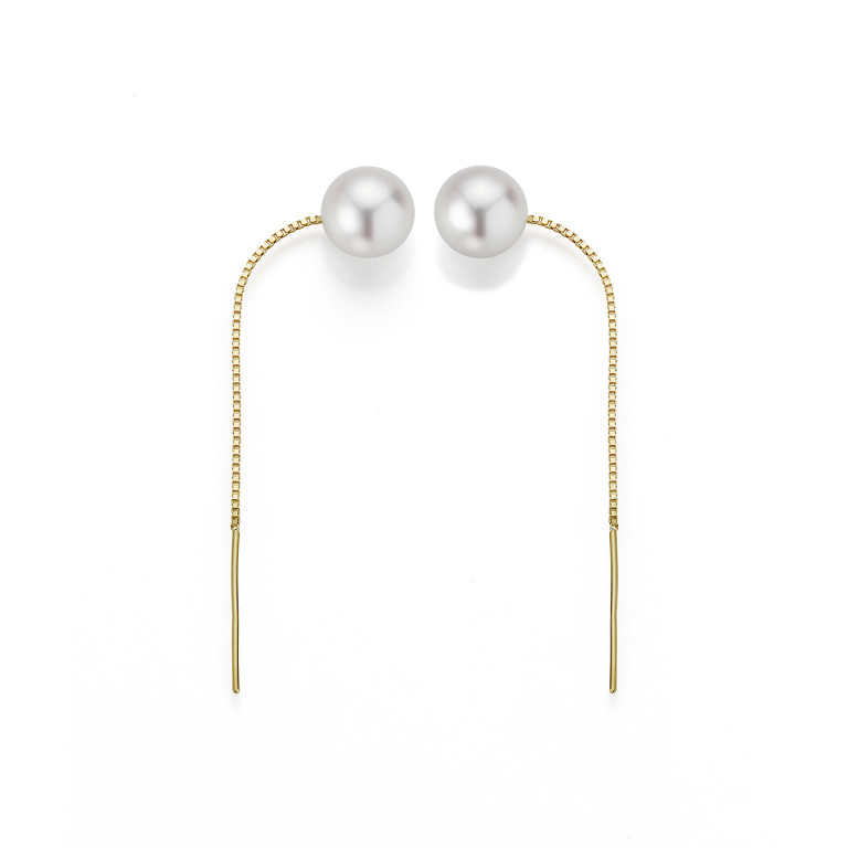 Yana Nesper New Basics parel oorhangers geelgoud - NB10 - #1 Yana Nesper New Basics parel oorhangers geelgoud - NB10 - #1