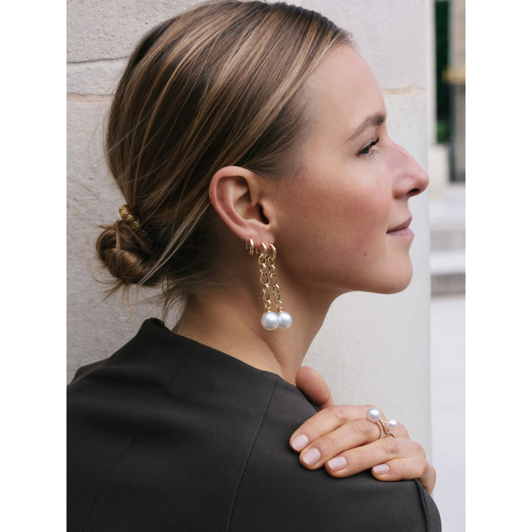 Yana Nesper Balthasar parel oorhangers geelgoud - BA12 - #4 Yana Nesper Balthasar parel oorhangers geelgoud - BA12 - #4