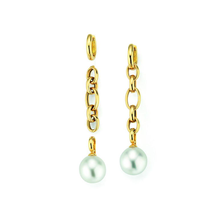 Yana Nesper Balthasar parel oorhangers geelgoud - BA12 - #5 Yana Nesper Balthasar parel oorhangers geelgoud - BA12 - #5