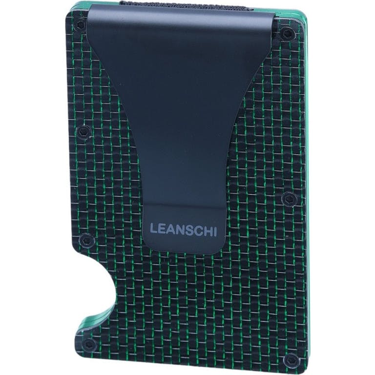 Leanschi portemonnee Tech-Wallet Black & Green Carbon