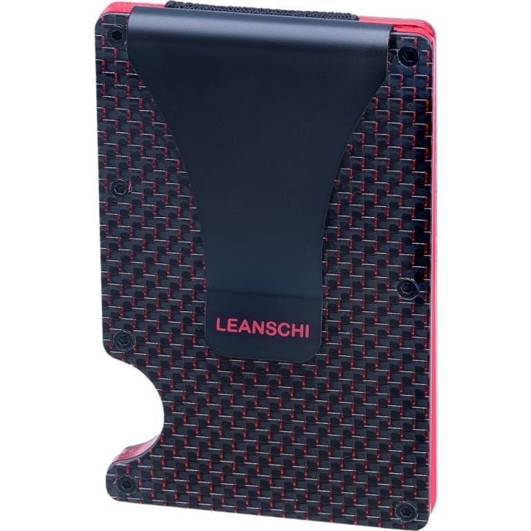 Leanschi portemonnee Tech-Wallet Black & Red Carbon