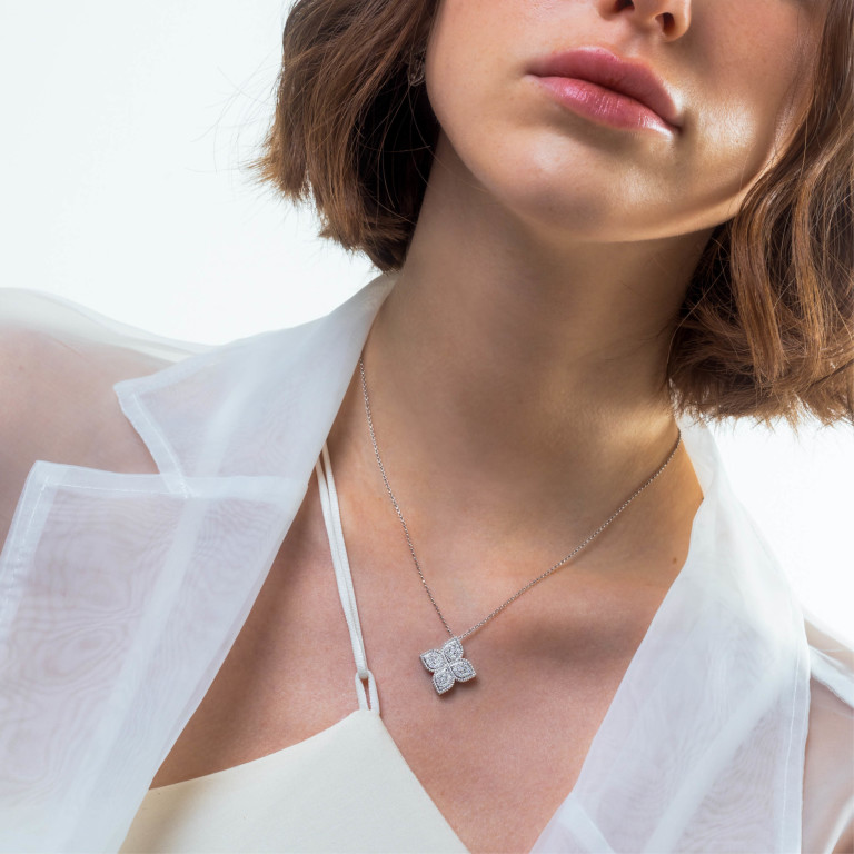 Roberto Coin Princess Flower Colliers witgoud met diamant - ADR777CL0652 - #4 Roberto Coin Princess Flower Colliers witgoud met diamant - ADR777CL0652 - #4