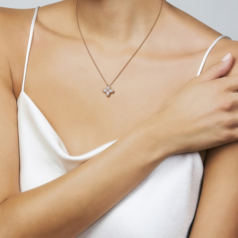 Roberto Coin Princess Flower Colliers rosé/wit goud met diamant - ADR777CL0680 - #4 Roberto Coin Princess Flower Colliers rosé/wit goud met diamant - ADR777CL0680 - #4