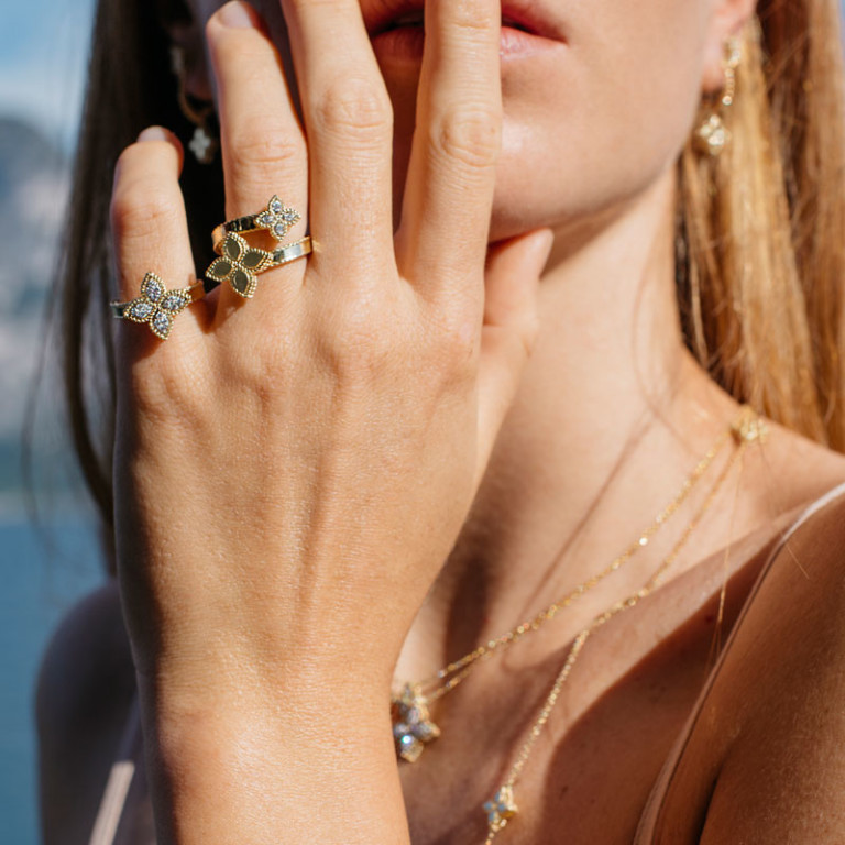 Roberto Coin Princess Flower ring witgoud met diamant - ADR777RI0639 - #5 Roberto Coin Princess Flower ring witgoud met diamant - ADR777RI0639 - #5