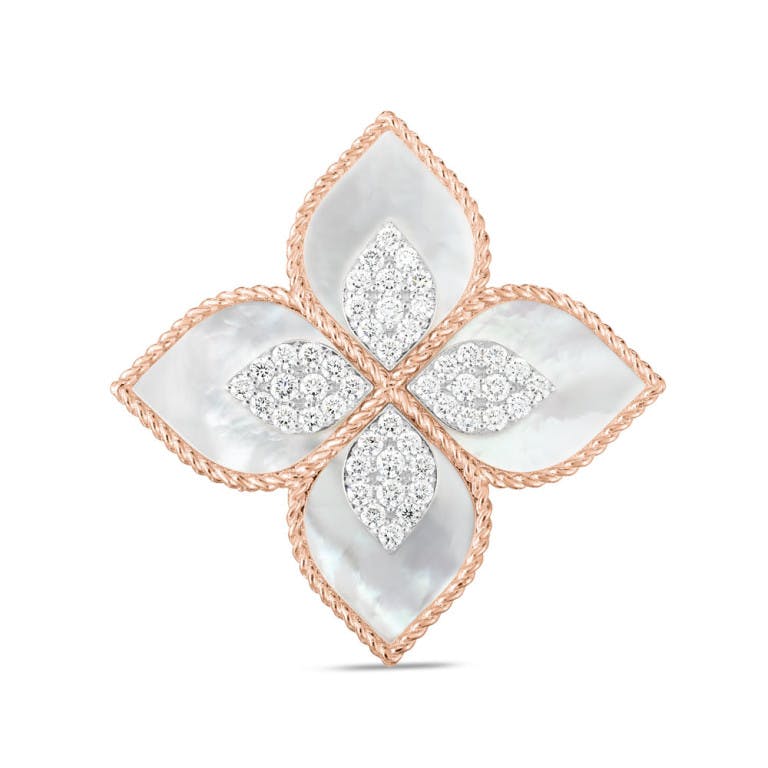 Roberto Coin Princess Flower ring rosé/wit goud met diamant - undefined - #2