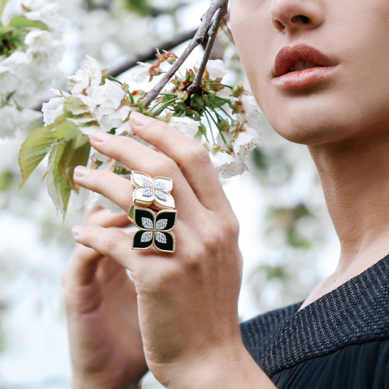 Roberto Coin Princess Flower ring rosé/wit goud met diamant - ADV888RI1838_02 - #3 Roberto Coin Princess Flower ring rosé/wit goud met diamant - ADV888RI1838_02 - #3