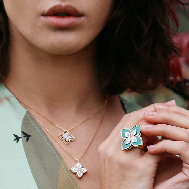 Roberto Coin Princess Flower ring rosé/wit goud met diamant - ADV888RI1838_01 - #3 Roberto Coin Princess Flower ring rosé/wit goud met diamant - ADV888RI1838_01 - #3