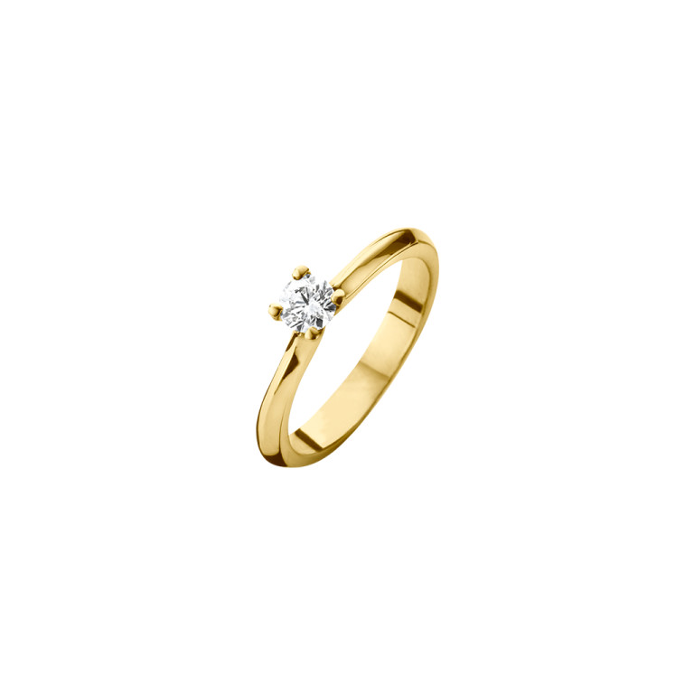 geelgoud solitair ring met diamant Schaap en Citroen Diamonds - #2 geelgoud solitair ring met diamant Schaap en Citroen Diamonds - #2