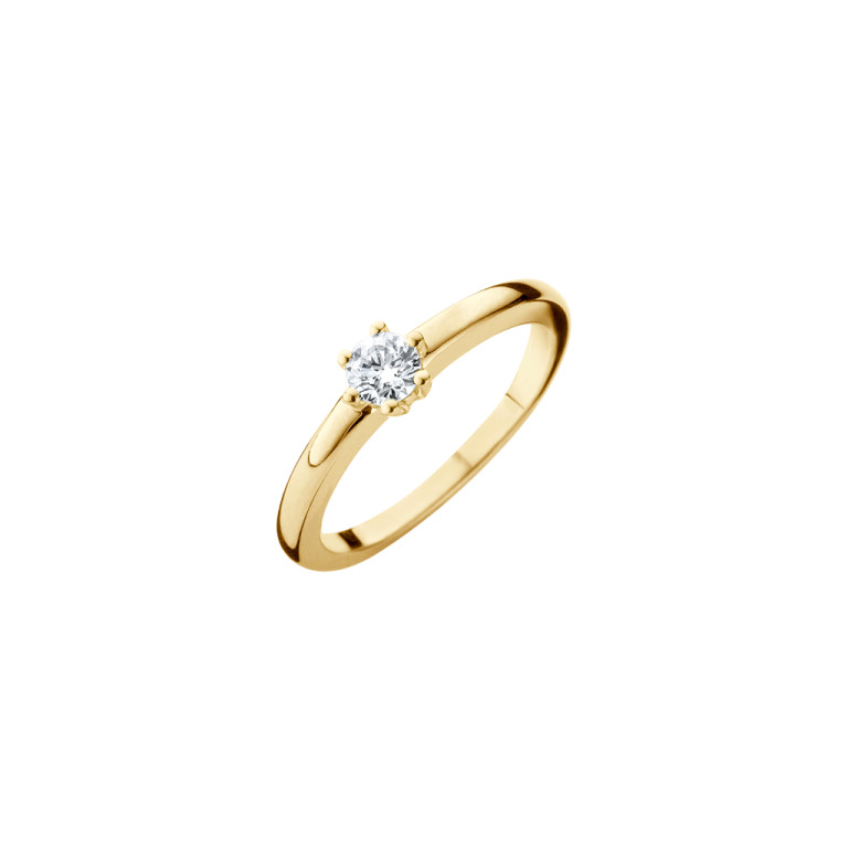 geelgoud solitair ring met diamant Schaap en Citroen Diamonds - #2 geelgoud solitair ring met diamant Schaap en Citroen Diamonds - #2
