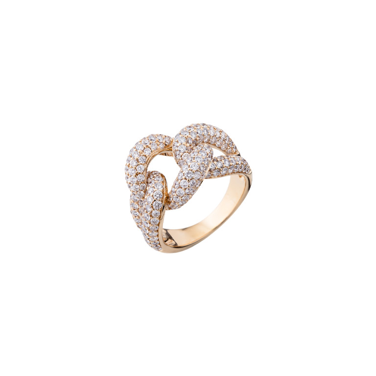 roodgoud gourmette ring met diamant SC Highlights Diamonds - #2 roodgoud gourmette ring met diamant SC Highlights Diamonds - #2