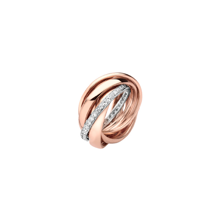 rosé/wit goud ring met diamant Schaap en Citroen Diamonds - #2 rosé/wit goud ring met diamant Schaap en Citroen Diamonds - #2
