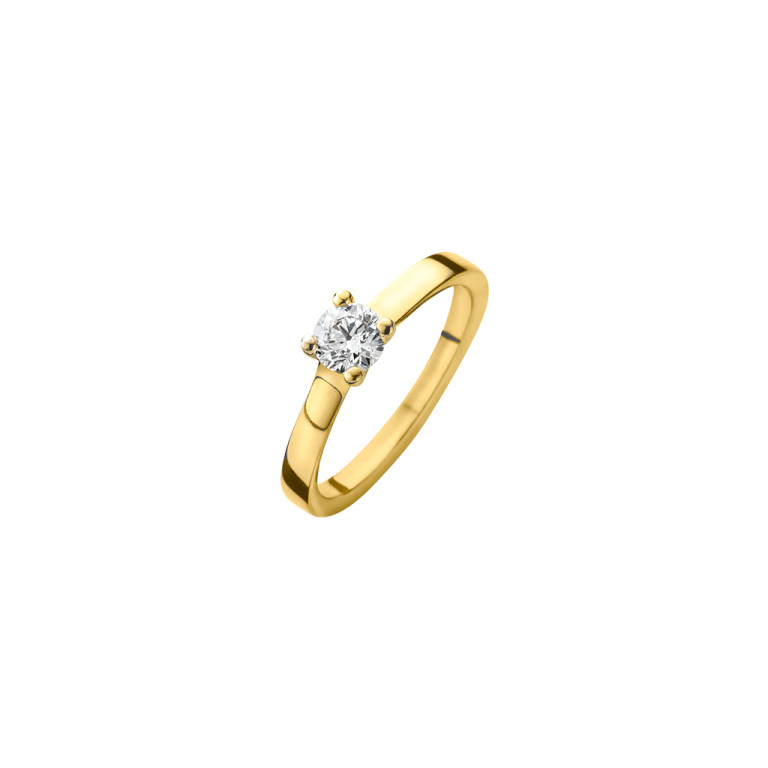 geelgoud solitair ring met diamant Schaap en Citroen Diamonds - #2 geelgoud solitair ring met diamant Schaap en Citroen Diamonds - #2