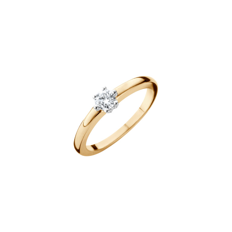 geel/wit goud solitair ring met diamant Schaap en Citroen Diamonds - #2 geel/wit goud solitair ring met diamant Schaap en Citroen Diamonds - #2