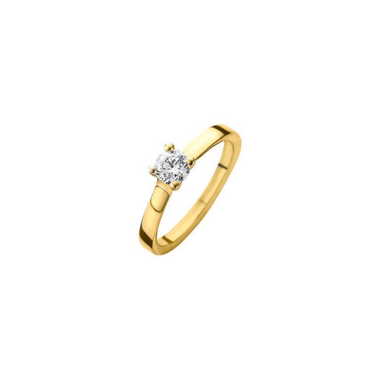 geelgoud solitair ring met diamant Schaap en Citroen Diamonds - #2 geelgoud solitair ring met diamant Schaap en Citroen Diamonds - #2