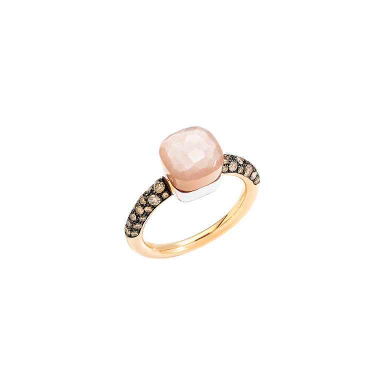 Pomellato Nudo Petit ring rosé/wit goud met diamant - PAB7040 O6BKR BRADL - #2 Pomellato Nudo Petit ring rosé/wit goud met diamant - PAB7040 O6BKR BRADL - #2