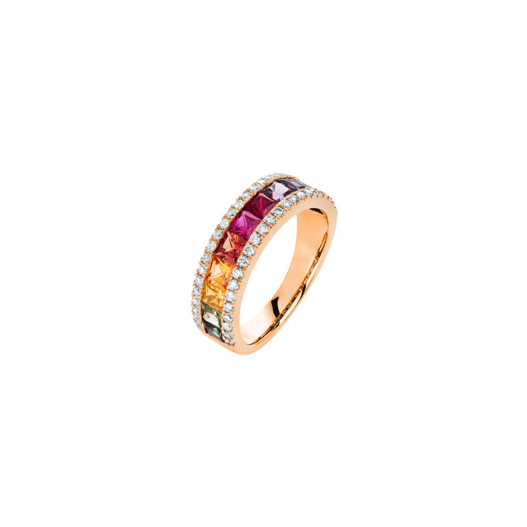 roodgoud rail ring met diamant Schaap en Citroen Colours Rainbow - #2 roodgoud rail ring met diamant Schaap en Citroen Colours Rainbow - #2